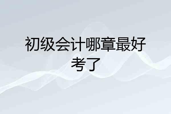 初级会计哪章最好考了