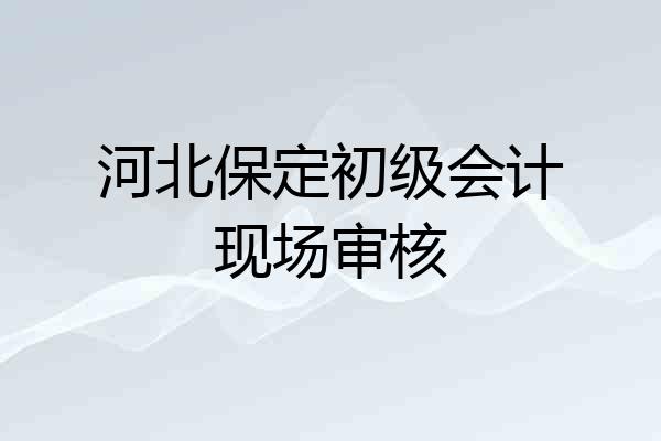 河北保定初级会计现场审核