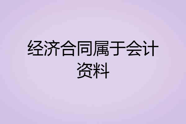经济合同属于会计资料