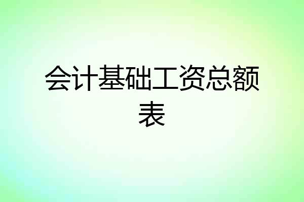 会计基础工资总额表
