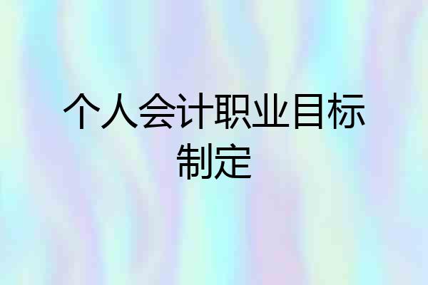 个人会计职业目标制定