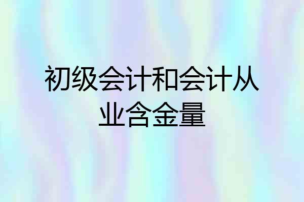 初级会计和会计从业含金量
