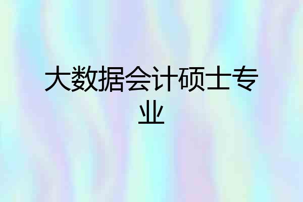 大数据会计硕士专业