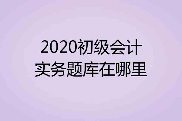 2020初级会计实务题库在哪里