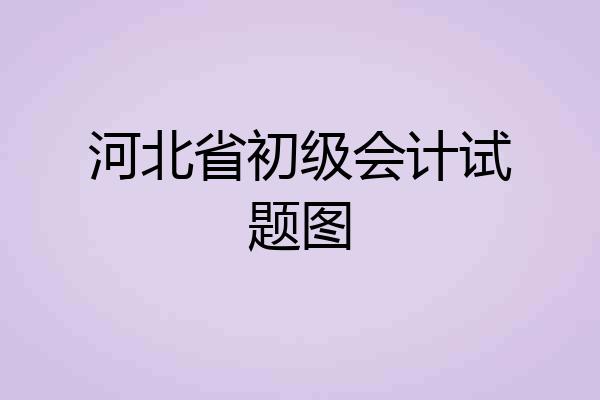 河北省初级会计试题图