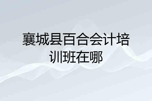 襄城县百合会计培训班在哪