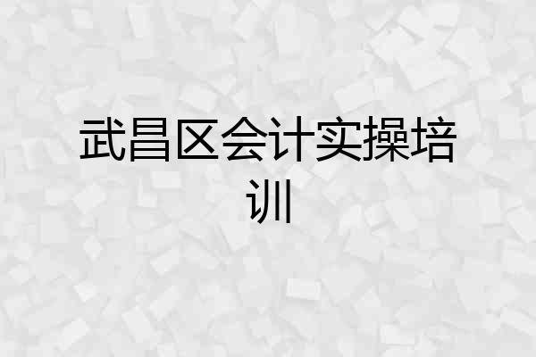 武昌区会计实操培训