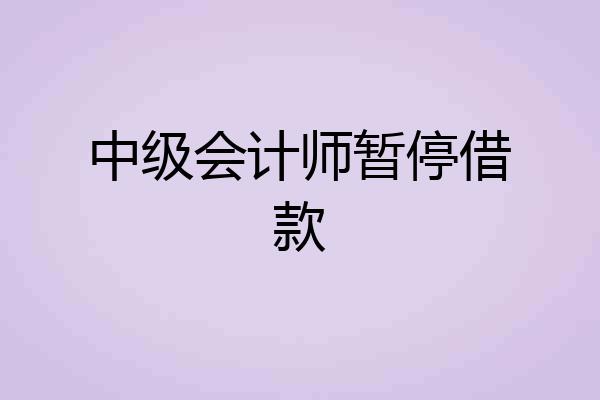 中级会计师暂停借款