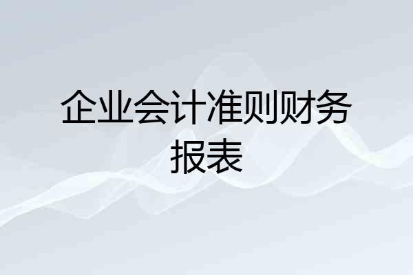 企业会计准则财务报表