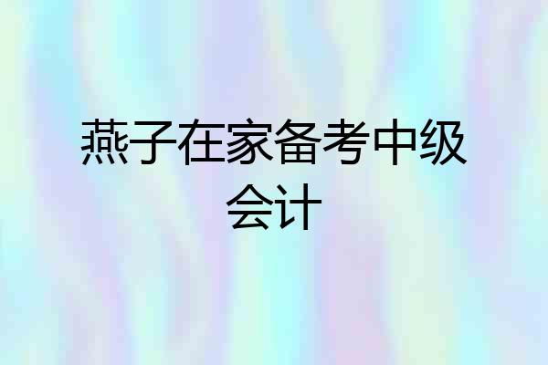 燕子在家备考中级会计