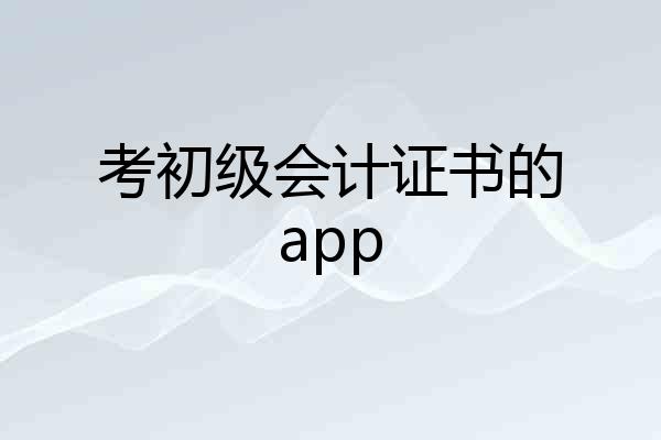 考初级会计证书的app
