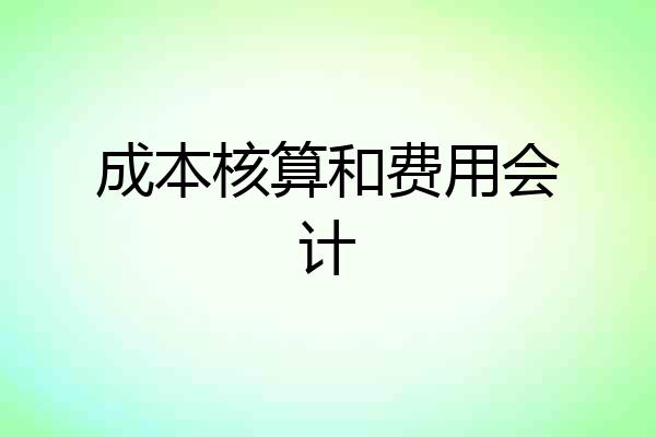 成本核算和费用会计