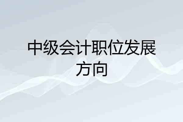 中级会计职位发展方向