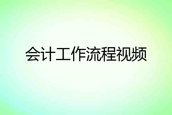 会计工作流程视频