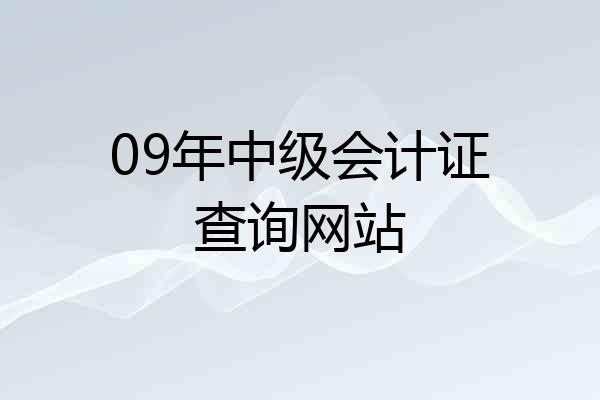 09年中级会计证查询网站
