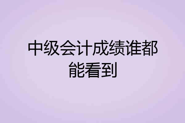 中级会计成绩谁都能看到