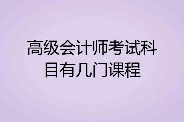 高级会计师考试科目有几门课程
