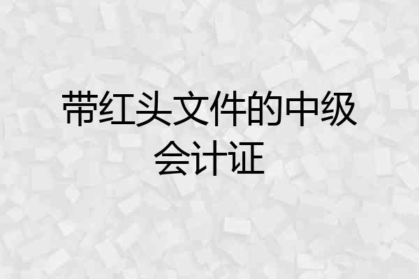 带红头文件的中级会计证