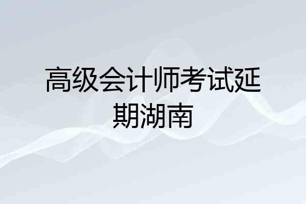 高级会计师考试延期湖南