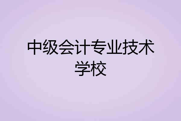 中级会计专业技术学校