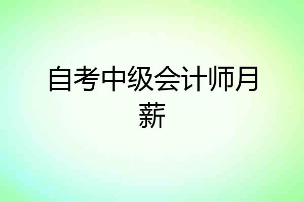 自考中级会计师月薪