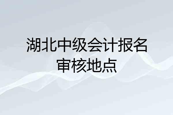 湖北中级会计报名审核地点