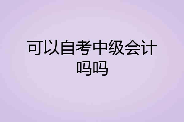 可以自考中级会计吗吗