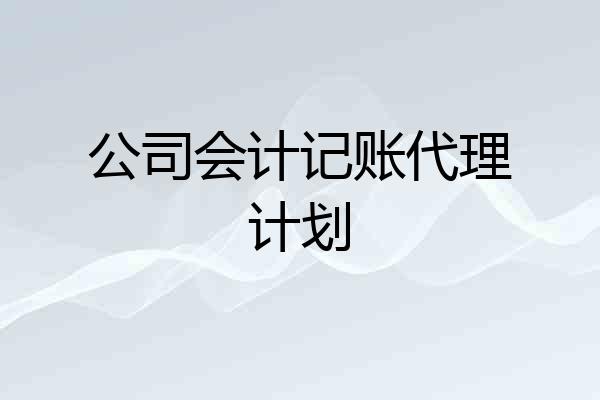 公司会计记账代理计划