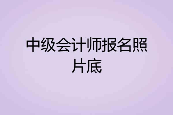 中级会计师报名照片底