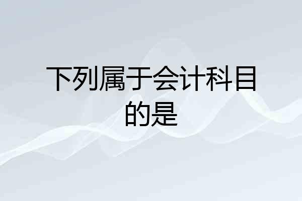 下列属于会计科目的是