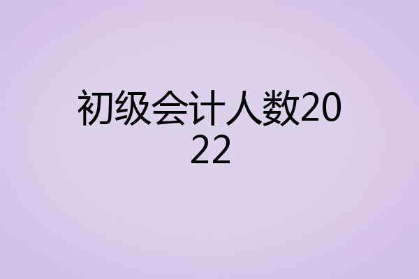初级会计人数2022