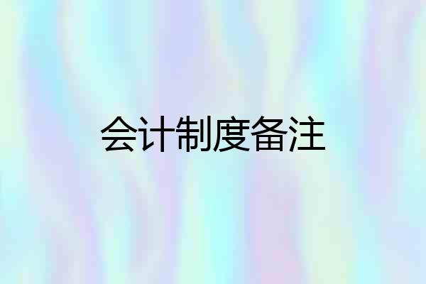 会计制度备注