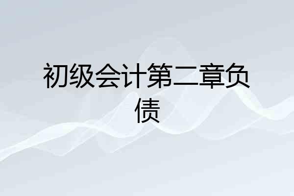 初级会计第二章负债
