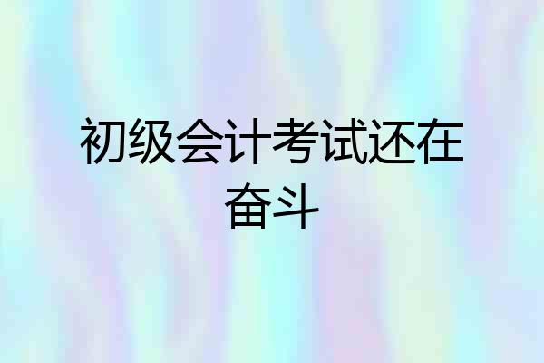 初级会计考试还在奋斗