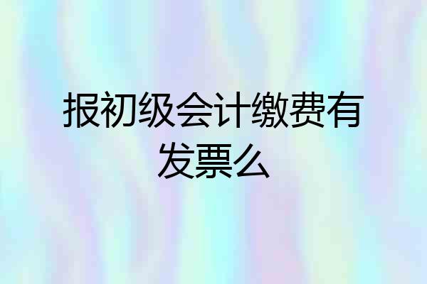 报初级会计缴费有发票么