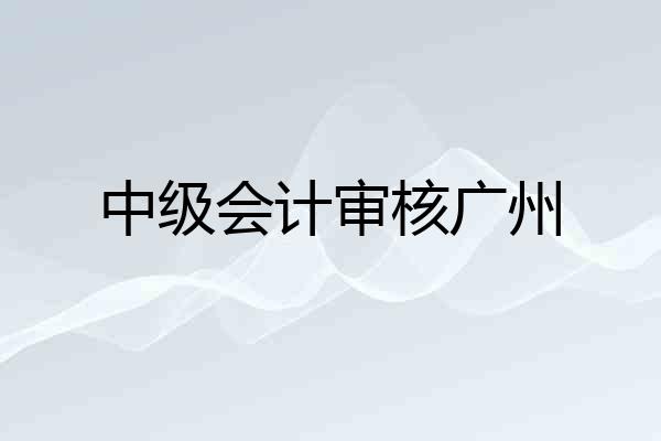 中级会计审核广州
