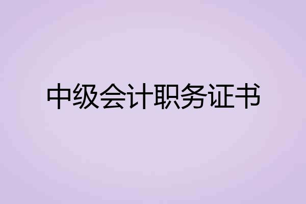 中级会计职务证书