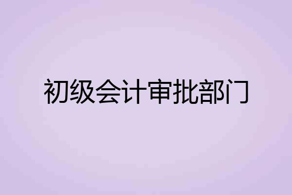 初级会计审批部门
