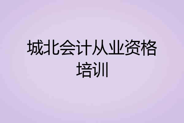 城北会计从业资格培训