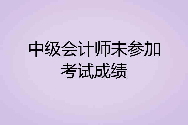 中级会计师未参加考试成绩