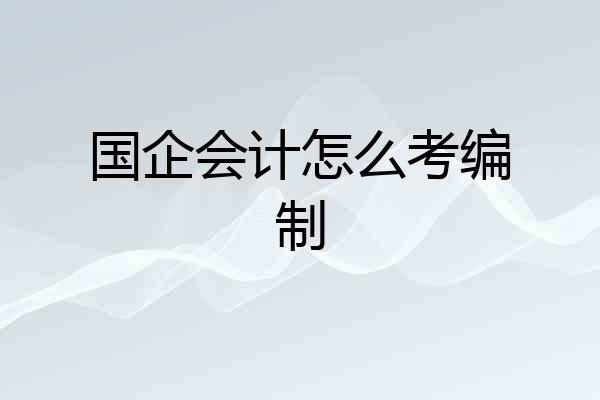 国企会计怎么考编制