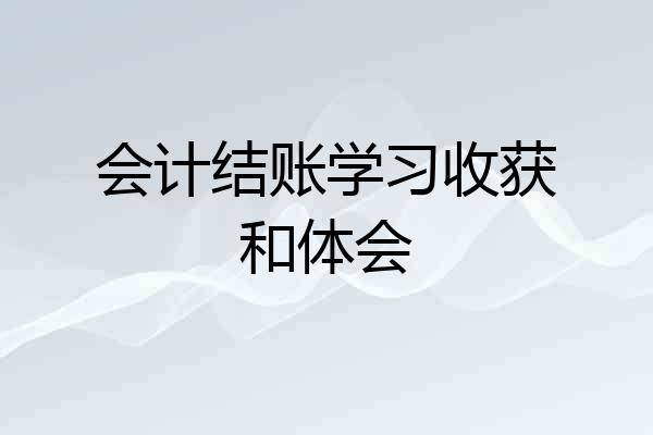 会计结账学习收获和体会