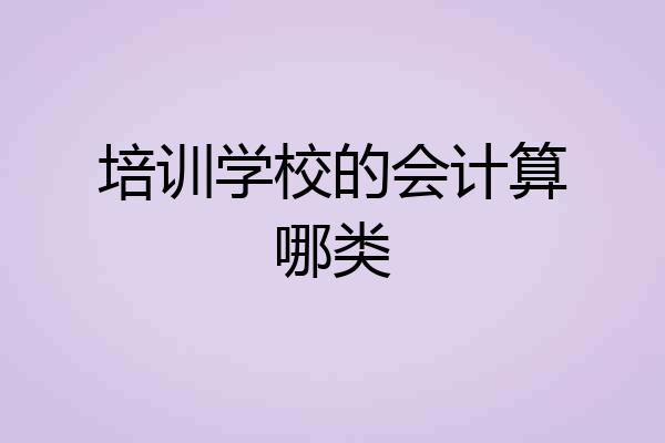 培训学校的会计算哪类