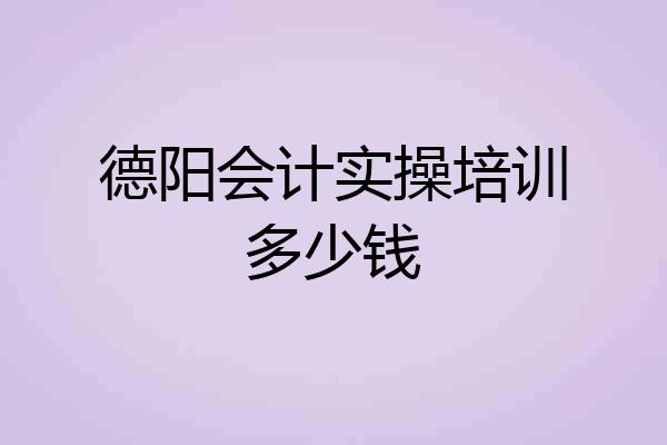 德阳会计实操培训多少钱