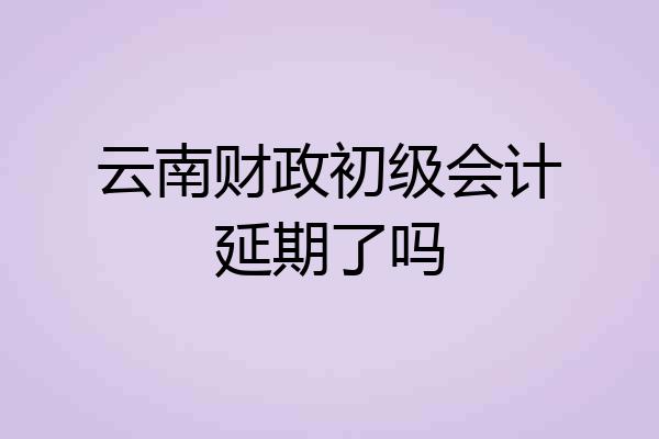 云南财政初级会计延期了吗