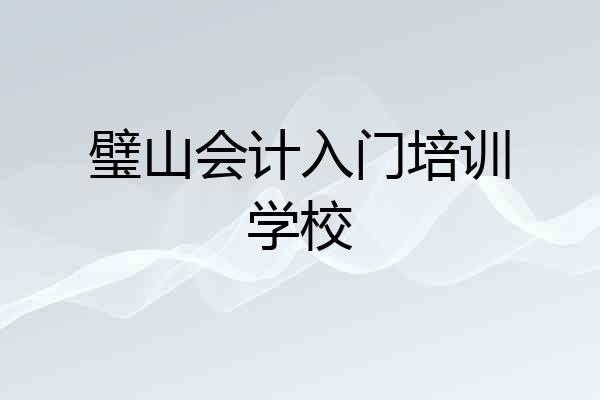 璧山会计入门培训学校