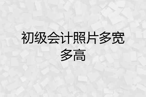初级会计照片多宽多高