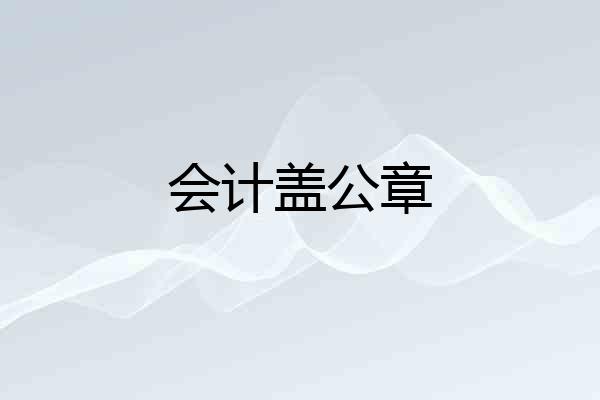 会计盖公章