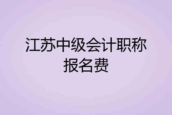 江苏中级会计职称报名费
