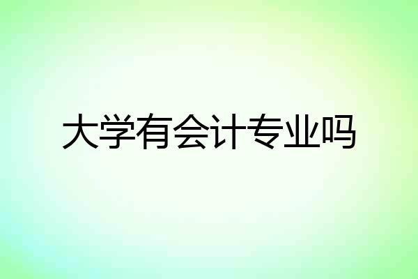 大学有会计专业吗